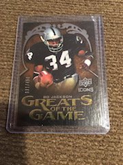 2009 UD ICONS Bo Jackson GREATS OF THE GAME Short Print: 2009 UD ICONS Bo Jackson GREATS OF THE GAME Short Print # to499 Insert