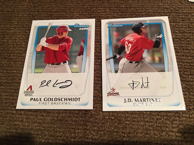 PAUL GOLDSCHMIDT JD Martinez 2011 Bowman Prospects RC (1 of 2)