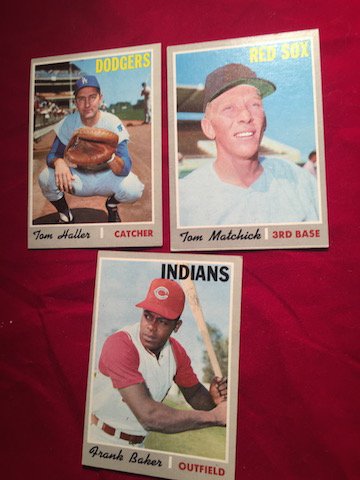 Set of 3 Dodgers Tom Haller Catcher #685, Red Sox Tom (1 of 2)