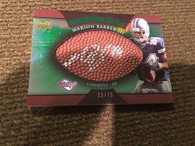 Pigskin Sigs Marion Barber III Sweetspot UD Cowboys -: Pigskin Sigs Marion Barber III Sweetspot UD Cowboys - RB 15/75 SSPS-BA
