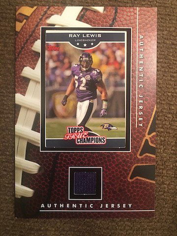 Ray Lewis Linebacker Topps GRUE Champions Jersey Card (1 of 1)