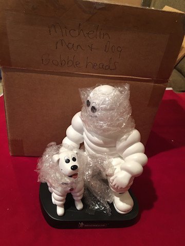 MICHELIN MAN AND DOG PROMOTIONAL BOBBLEHEAD FIGURINE: MICHELIN MAN AND DOG PROMOTIONAL BOBBLEHEAD FIGURINE Limited Numbered Edition