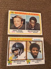 Walter Payton 1978 Topps and 1979 Topps Leaders card (1 of 2)
