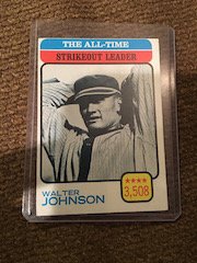 1973 Topps Walter Johnson The All-Time Strikeout Leader (1 of 2)