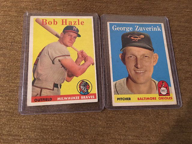 1958 topps baseball 2 card lot Nice shape Vintage lot (1 of 2)
