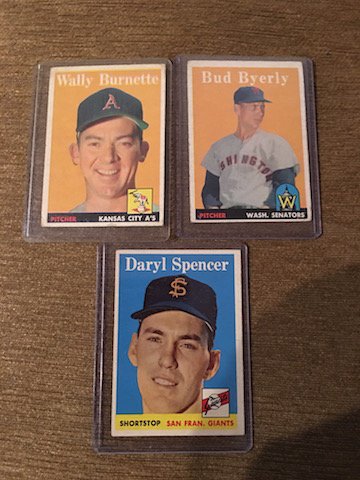 1958 topps baseball 3 card lot Nice shape Vintage lot (1 of 2)