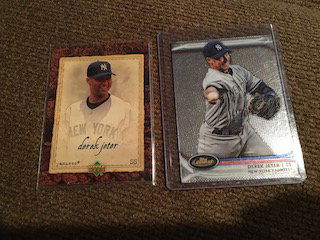 Derrick Jeter two cards lot topps finest and upper deck (1 of 2)