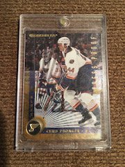 1997-98 CHRIS PRONGER LEAF PRESS PROOF GOLD PARALLEL (1 of 2)