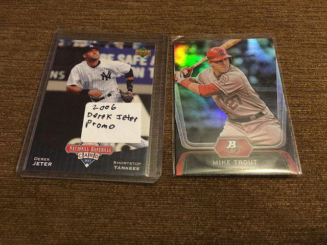 Mike Trout Bowman Platinum Derek Jeter Memorial (1 of 2)