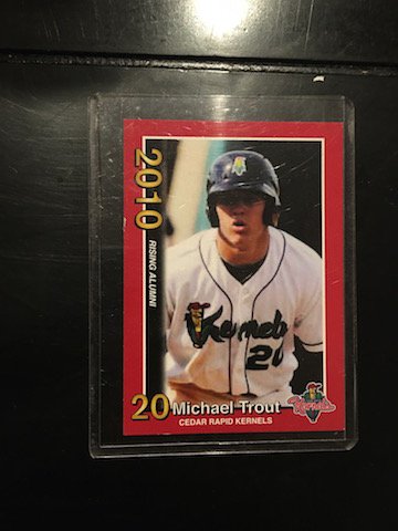 MIKE TROUT 2010 CEDAR RAPIDS KERNALS MINOR LEAGUE (1 of 2)