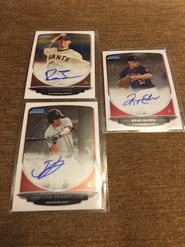 2013 Bowman Chrome Baseball Autograph Lot of 3: Ryder (1 of 2)