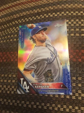 Clayton Kershaw 2016 Topps Chrome Blue Refractor /150 (1 of 2)