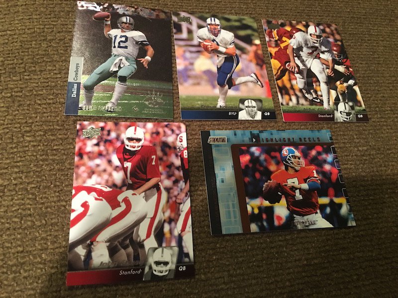 John Elway Steve Young Roger Staubach Football card lot: John Elway Steve Young Roger Staubach Football card lot