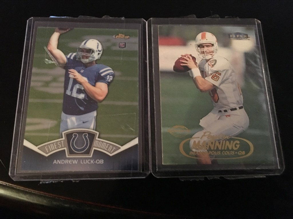 1998 Fleer Tradition Peyton Manning RC +- Luck RC (1 of 2)