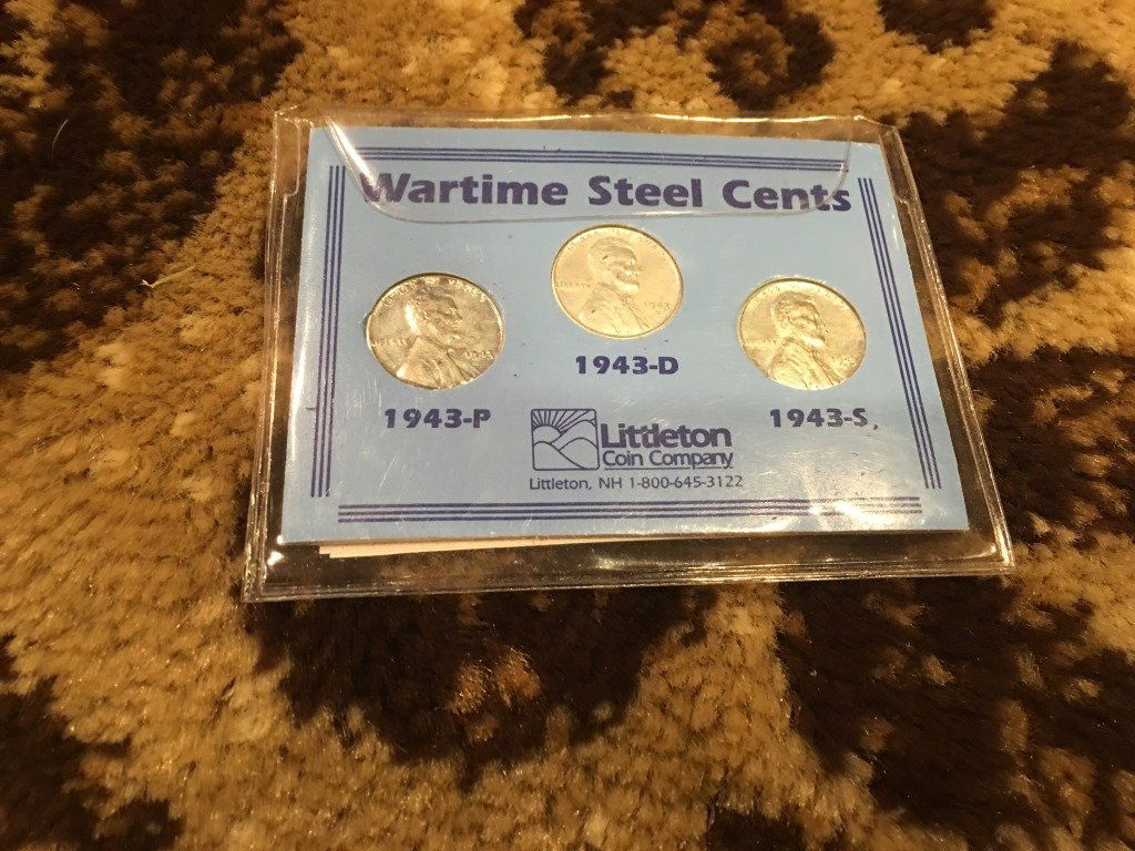 1943 - P, D,S Set of Wartime Steel Cents Pennies y (1 of 3)