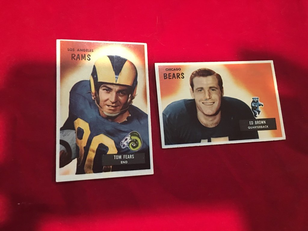 1955 Bowman Football Lot Tom Fears and Ed Brown (1 of 2)
