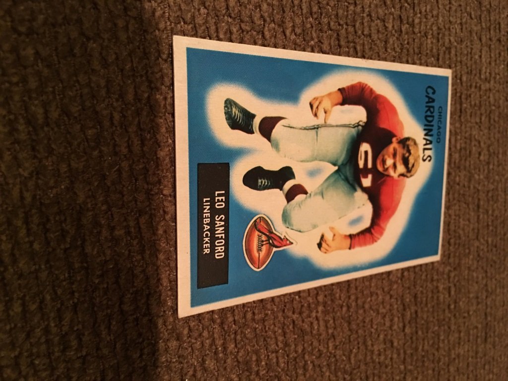 1955 Bowman #123 Leo Sanford EXMT: 1955 Bowman #123 Leo Sanford EXMT