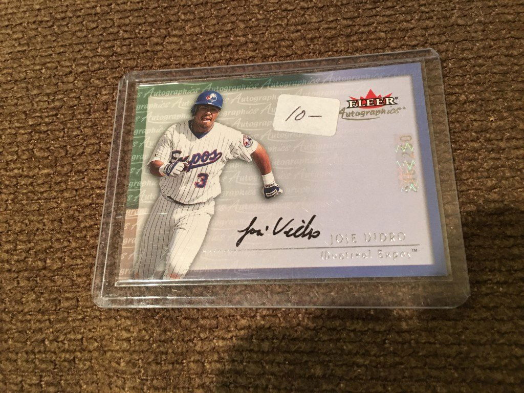 2000 Fleer Autographics Jose Vidro Auto Expos Auth (1 of 2)