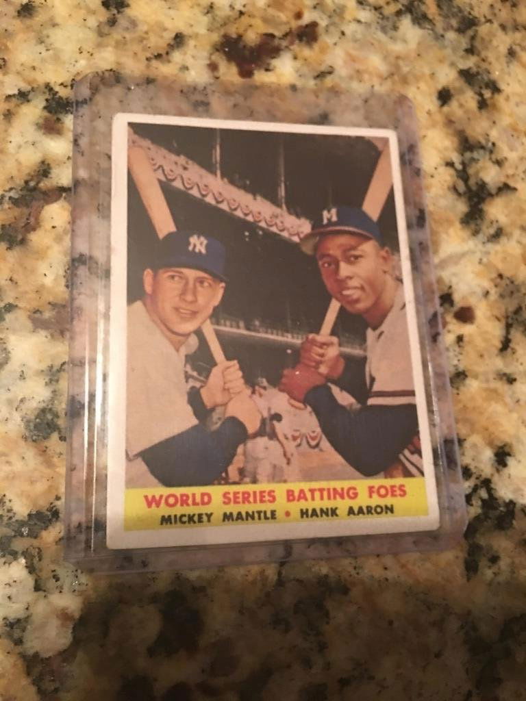 1958 TOPPS BASEBALL WORLD SERIES BATTING FOES MAN8 (1 of 2)