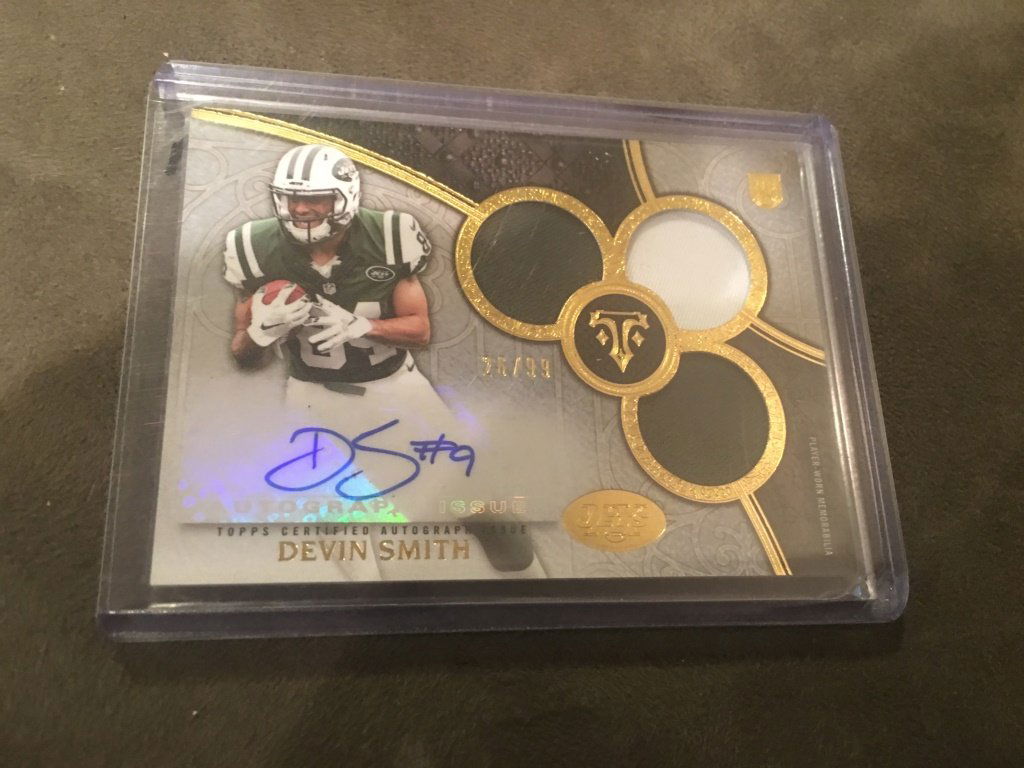 Jets Buckeyes Devin Smith Rookie Jersey Auto 2015C (1 of 2)