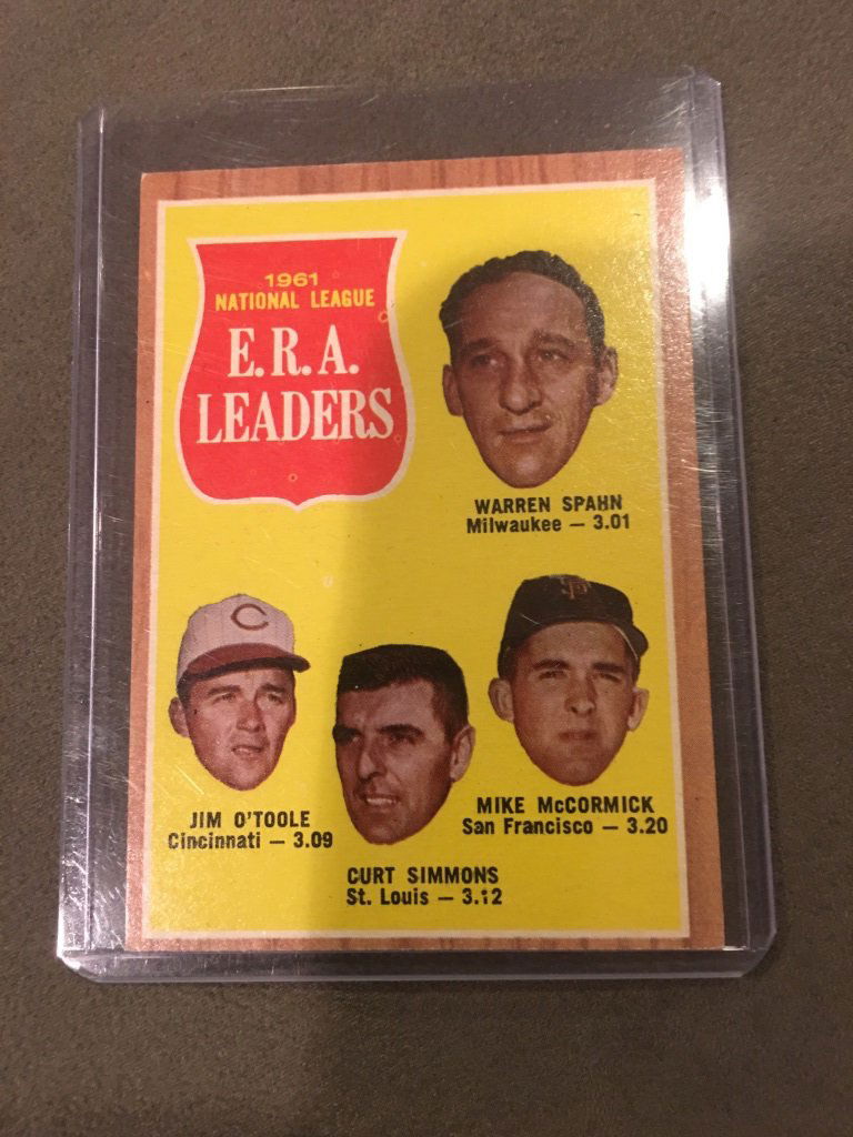 NL ERA LEADERS (WARREN SPAHN) 1962 TOPPS #56 - NR! (1 of 3)