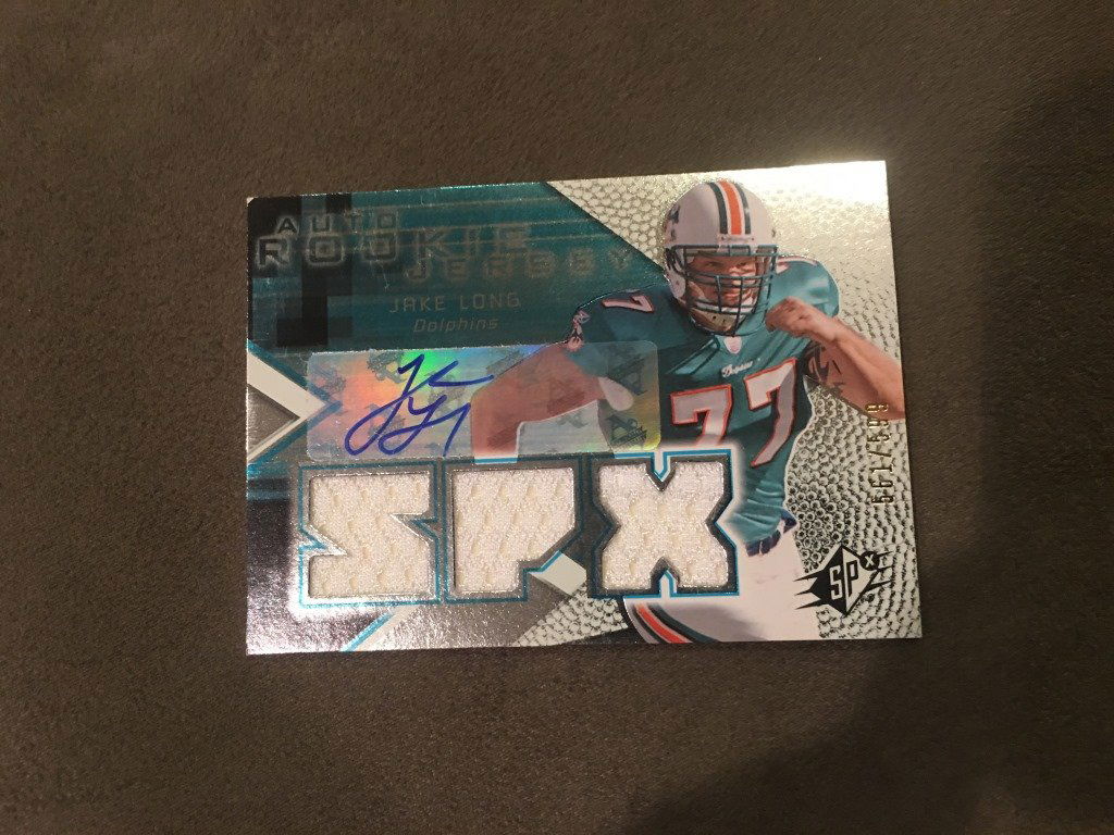 2008 SPx Jake Long Auto Triple Jersey Rookie Card (1 of 2)