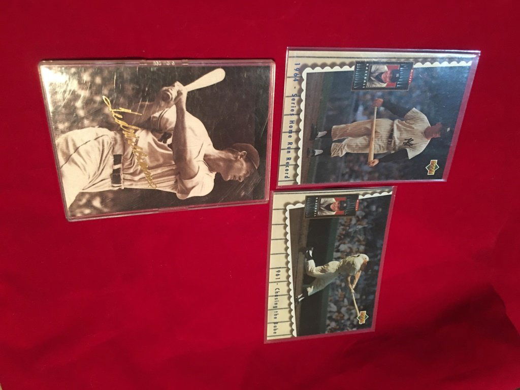 Mickey Mantle and Ted Williams 3 card Lot (1 of 3)