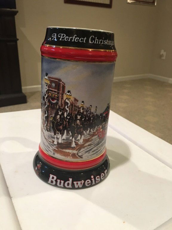 1992 Budweiser Holiday Beer Stein Mug -"A Perfects (1 of 2)