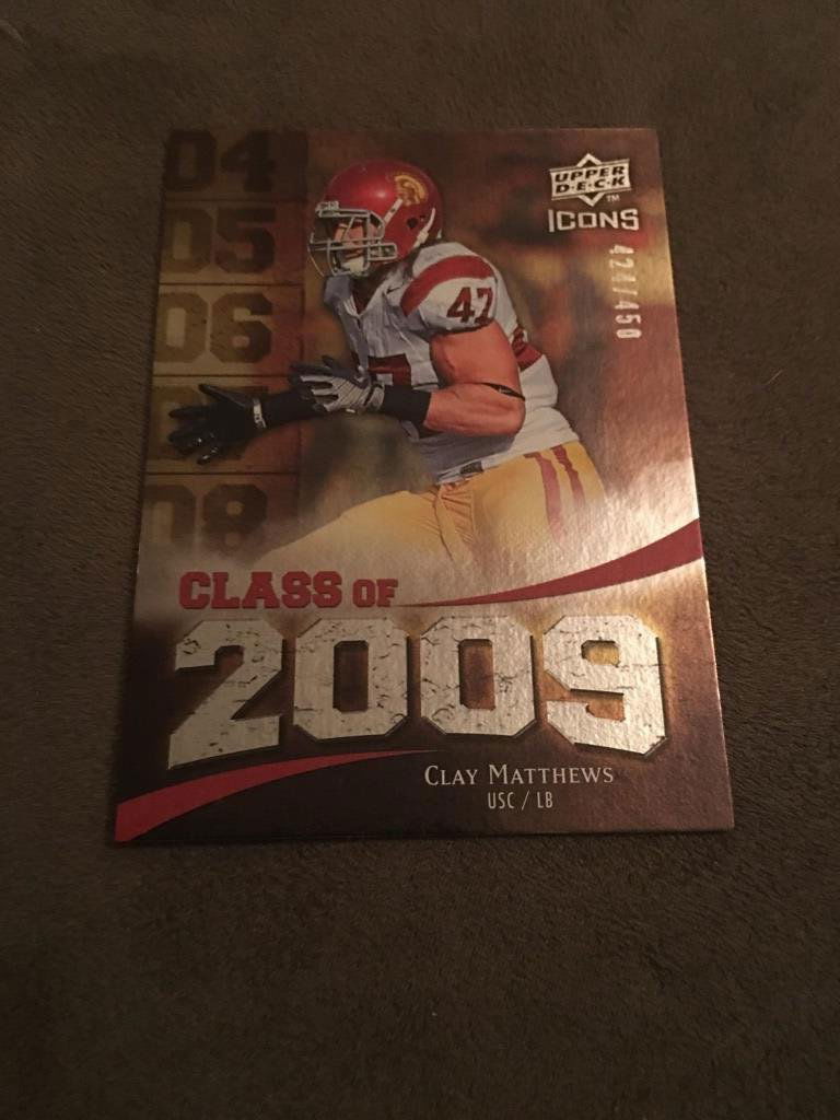 2009 UPPER DECK ICONS CLAY MATTHEWS RC /450 (1 of 2)