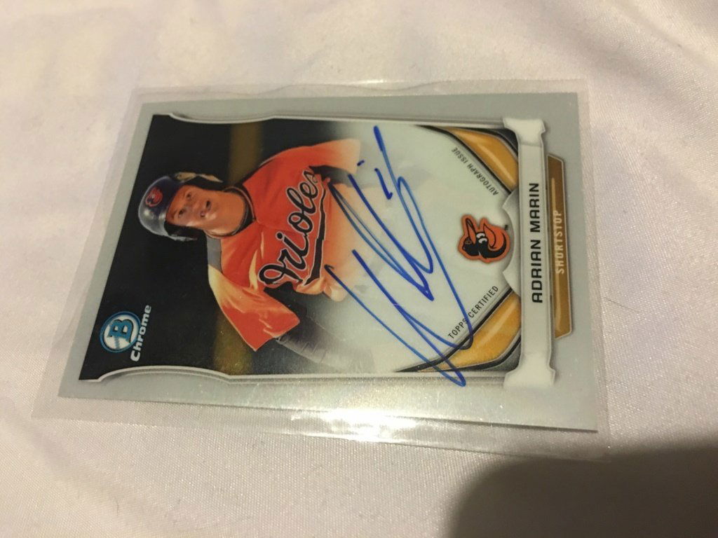 2014 Bowman Chrome Auto Adrian Marin Orioles (1 of 2)
