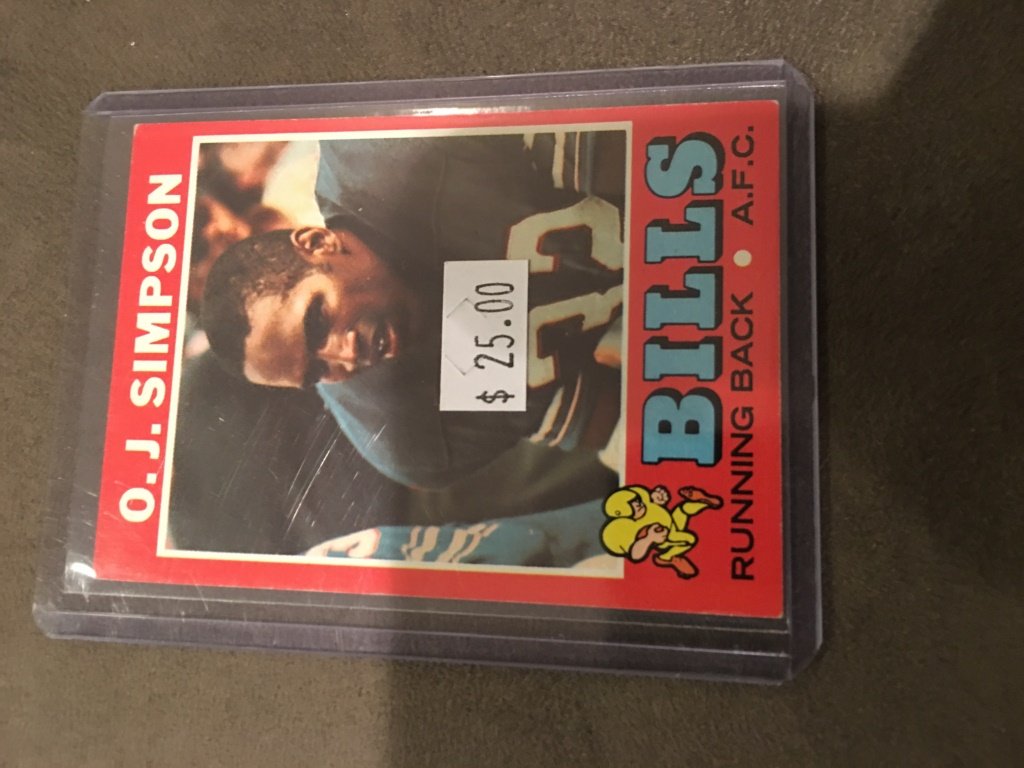 O.J. SIMPSON 1971 TOPPS FOOTBALL 2ND YEAR CARD (1 of 2)