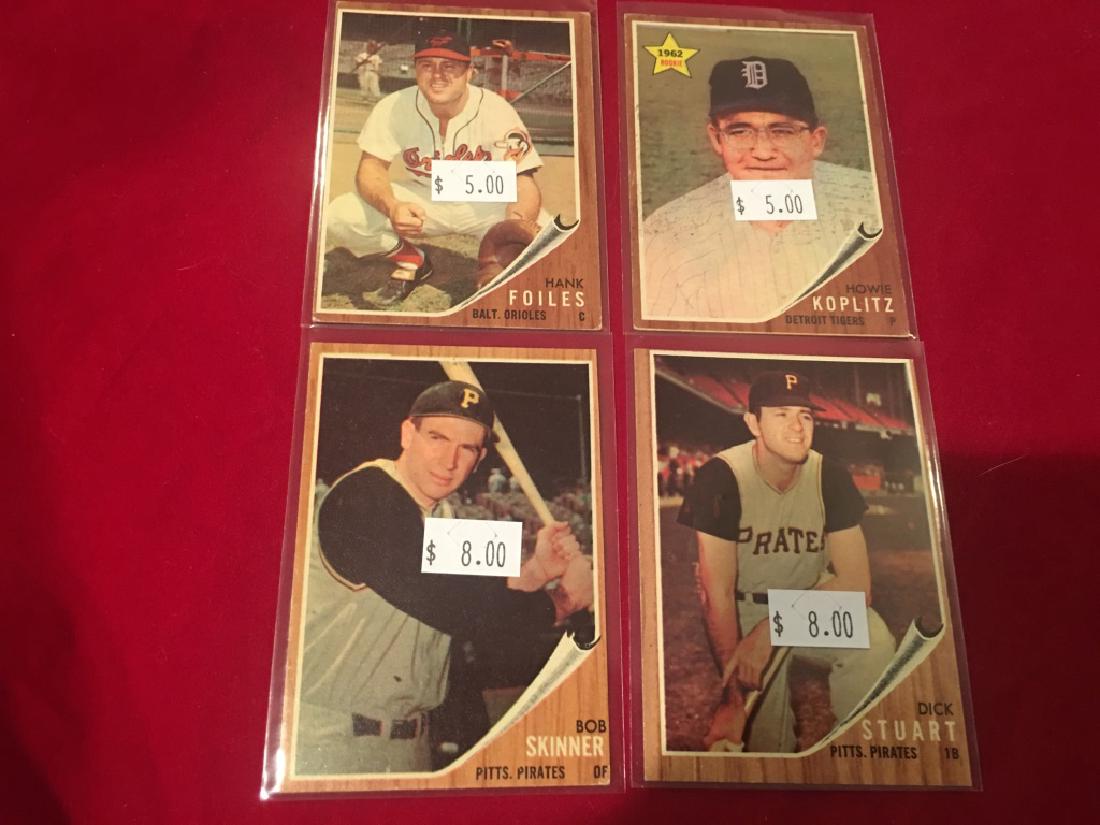 1962 Topps Vintage Baseball Card Lot: (1 of 4)
