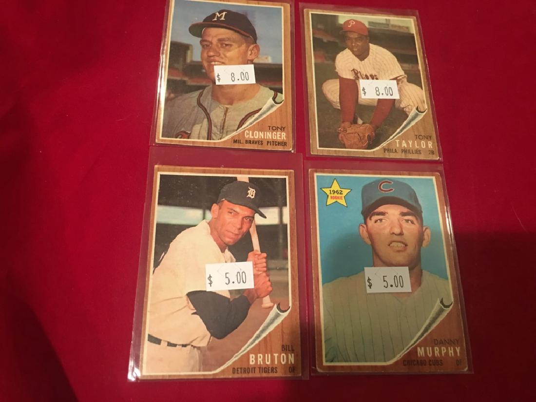 1962 Topps Vintage Baseball Card Lot: (1 of 4)