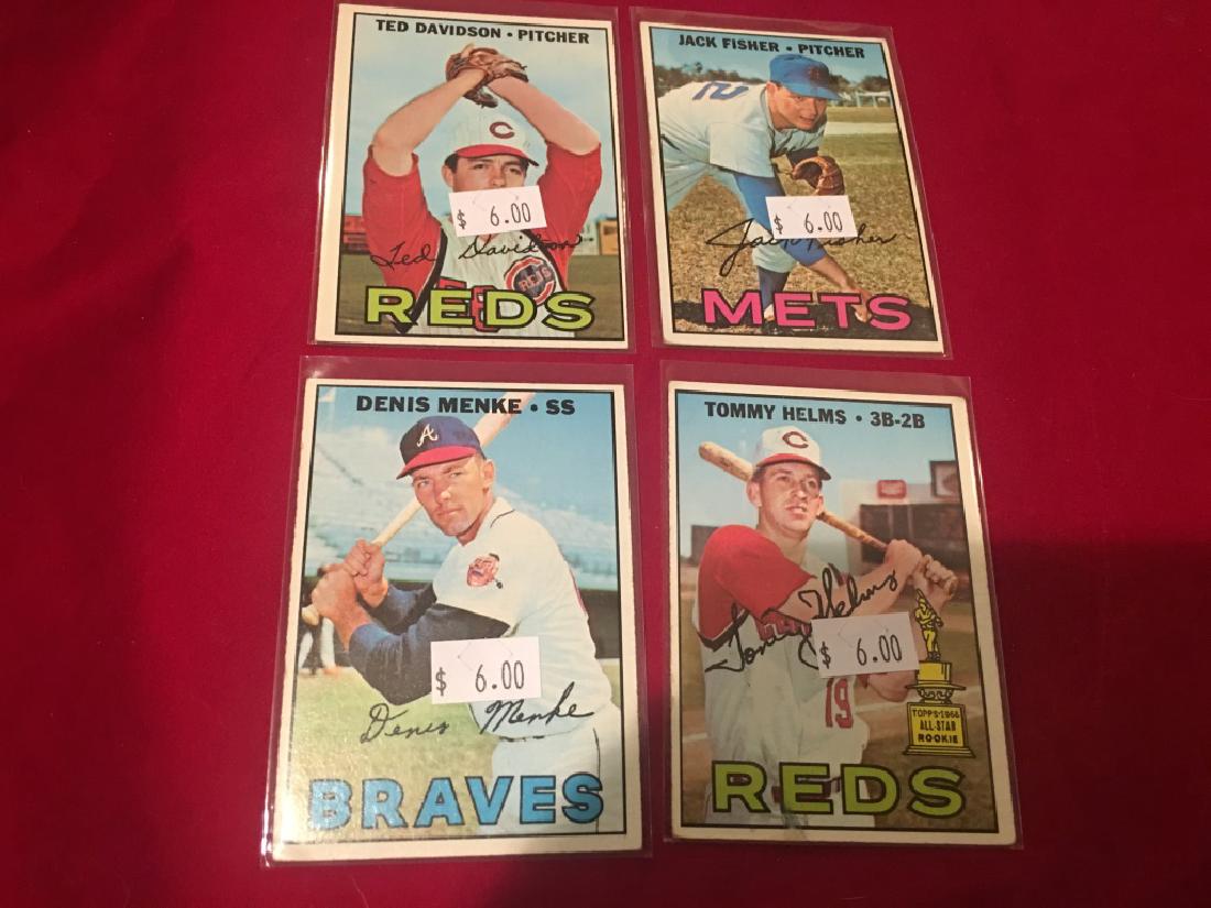 1967 Topps Lot: Denis Menke Tommy Helms Jack Fischer Ted Davidson