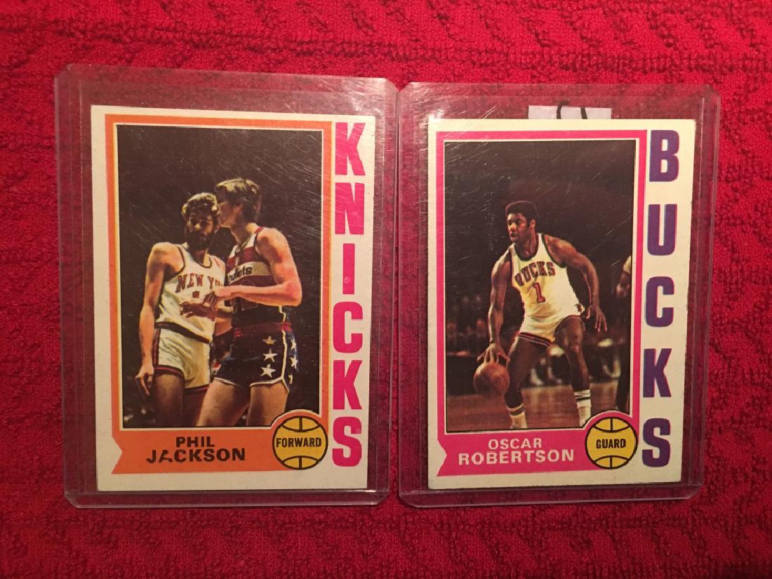 1974=75 Topps Oscar Robertson and Phil Jackson Lot: 1974=75 Topps Oscar Robertson and Phil Jackson Lot