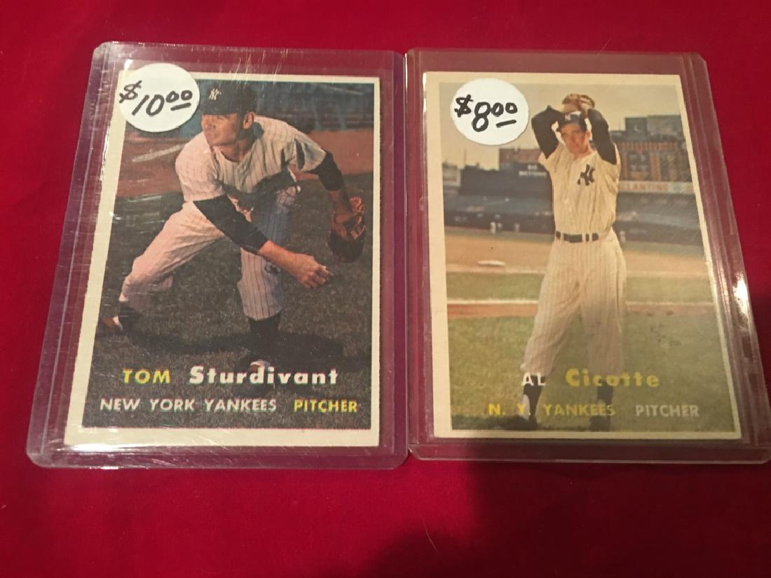 1957 TOPPS ^ #34 TOM STURDIVANT Al Cicotte (1 of 2)