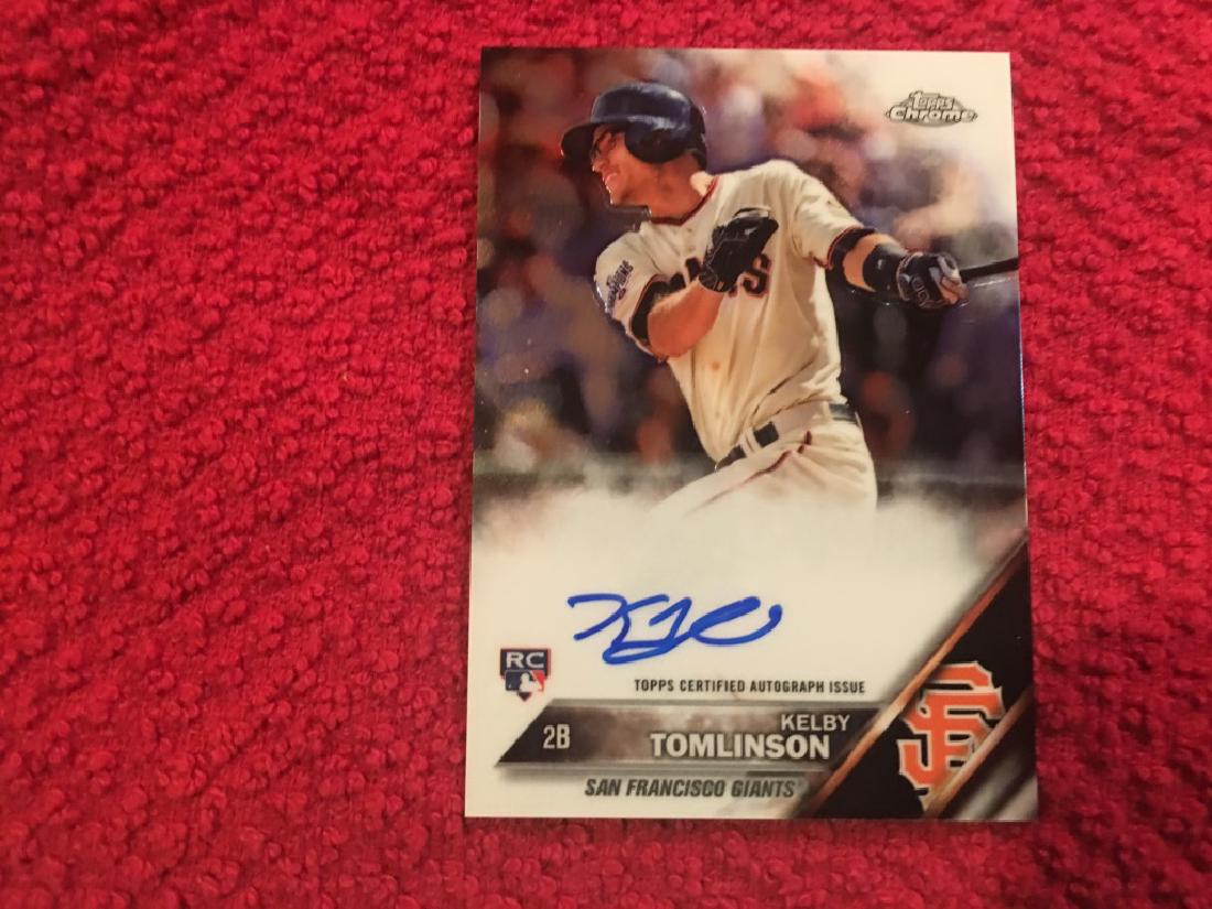 2016 Topps Chrome Kelby Tomlinson Refractor Auto (1 of 2)