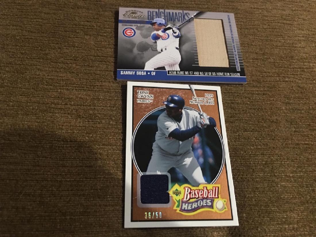 Sammy Sosa Tony Gwynn Seat and Jersey card Lot (1 of 3)