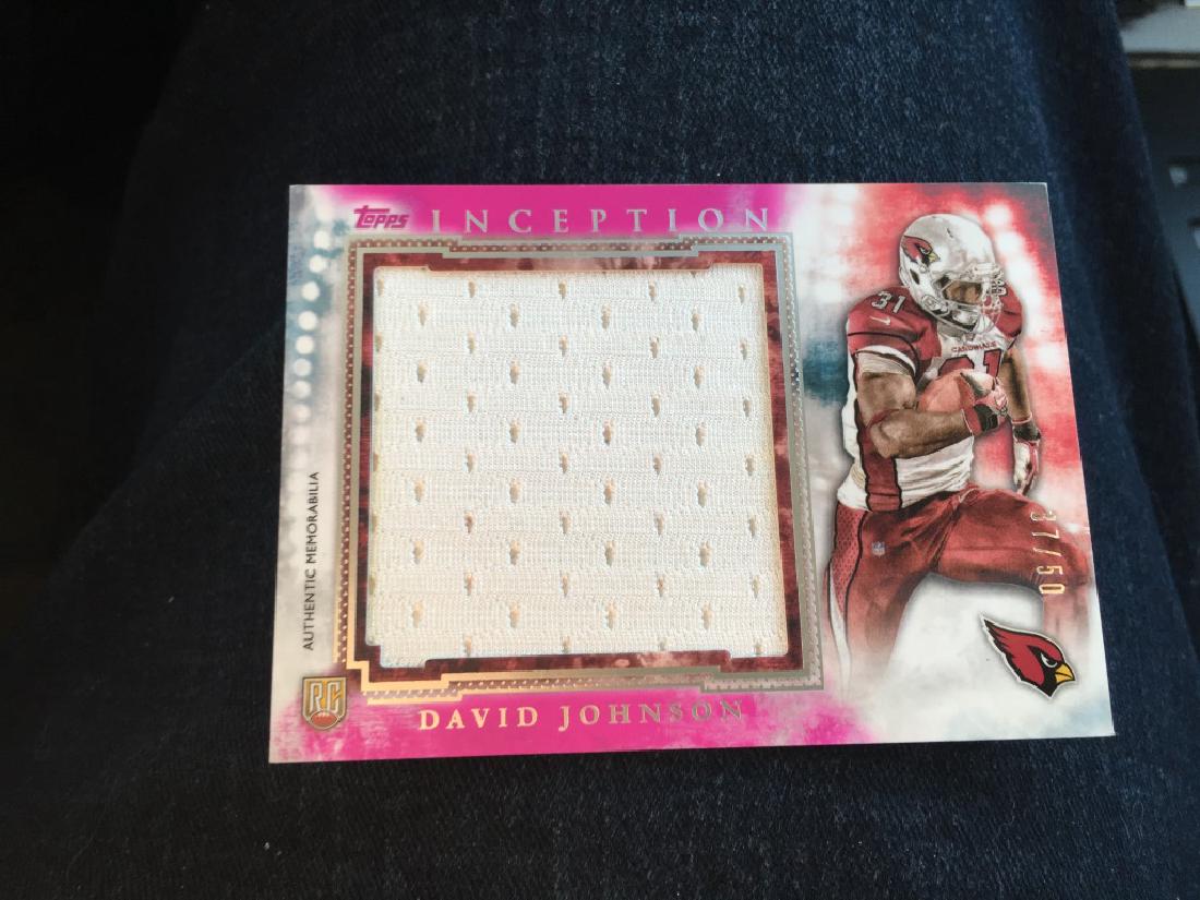 David Johnson 2015 Topps Inception Pink Jumbo Jer0: David Johnson 2015 Topps Inception Pink Jumbo Jersey Relic #/50
