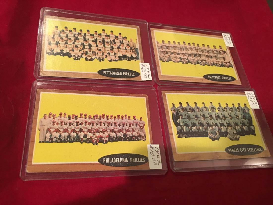 1962 Topps Team Card Lot  of 4 Cards (1 of 6)