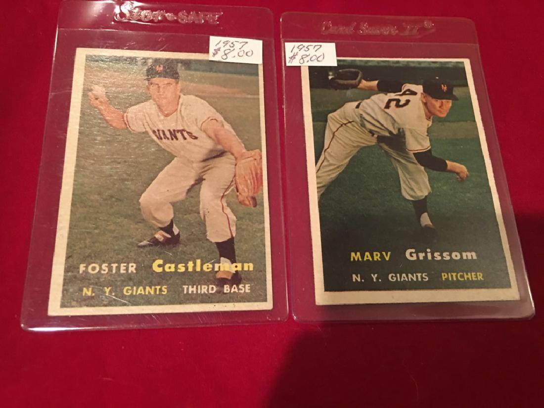 1957 Topps #216 MARV GRISSOM and Foster Castleman: 1957 Topps #216 MARV GRISSOM and Foster Castleman