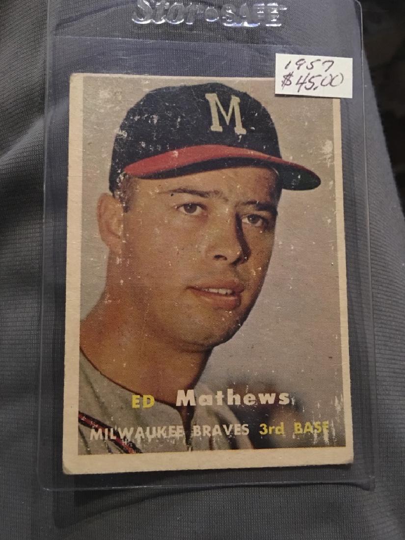 1957 Topps #250 Ed Mathews Braves (1 of 2)