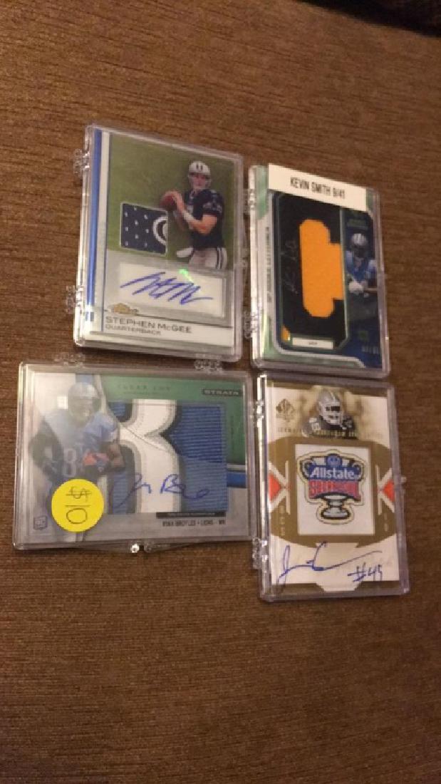 Football patch autographed rookie lot Steven: McGee Kevin Smith Ryan Broyles Jermaine Cunningham nice lot multicolors all patches