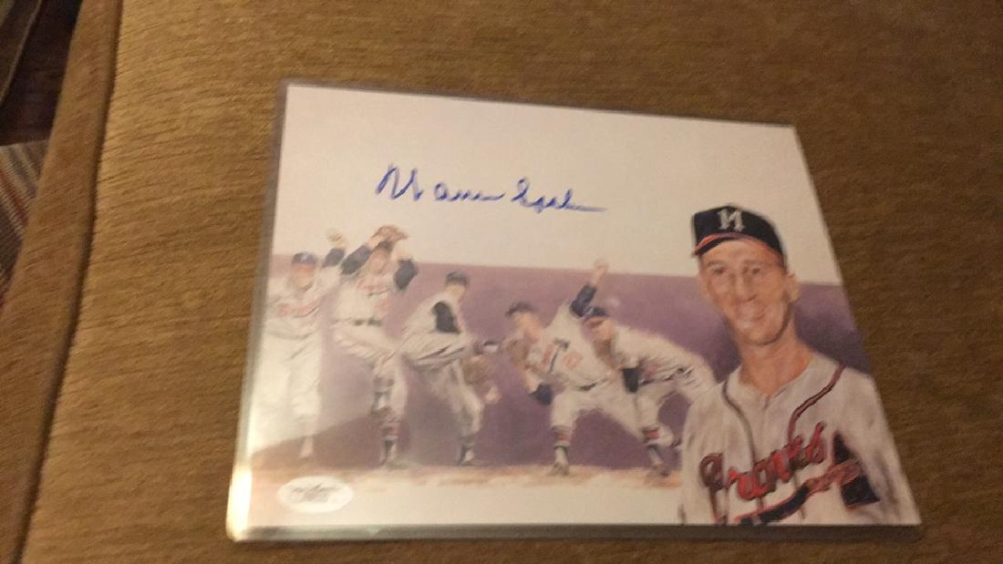 Warren Spahn autographed 8 x 10 JSA COA (1 of 3)