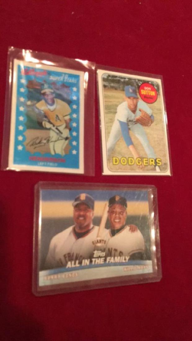 Ricky Henderson Kellogg's 3-D superstores Don: Sutton 1969 tops Barry bonds and Willie Mays all in the family insert