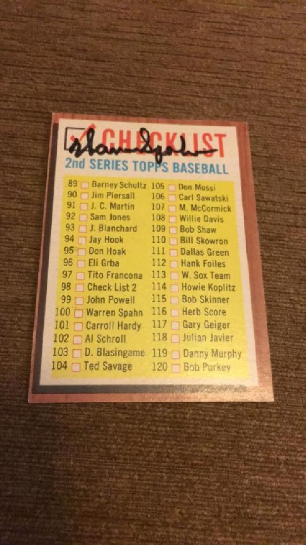 1962 topps Warren Spahn autograph checklist (1 of 3)