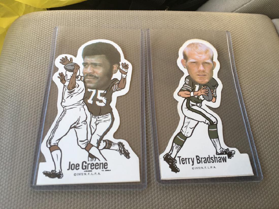 1972 NFLPA VINYL STICKER JOE GREENE and Terry Braw: 1972 NFLPA VINYL STICKER JOE GREENE and Terry Bradshaw