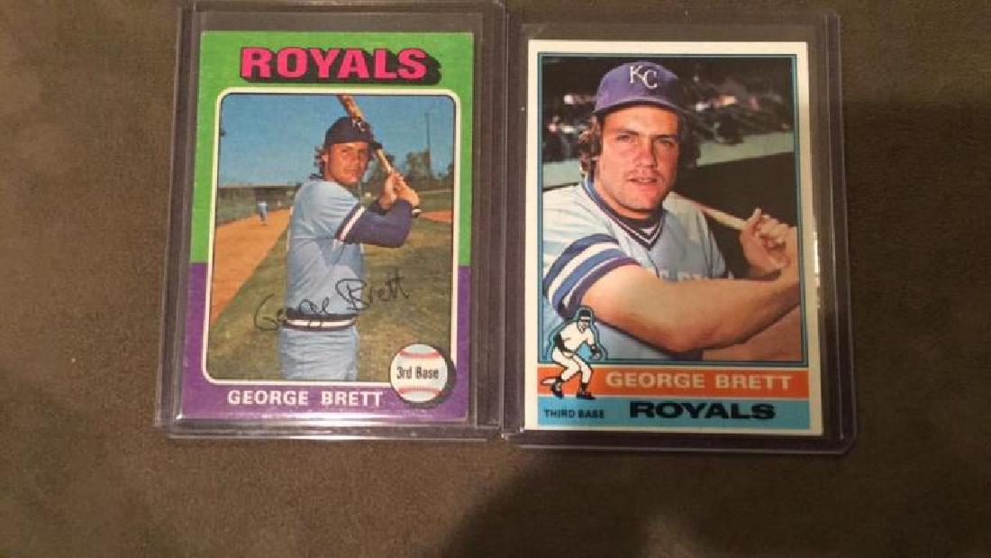 George Brett 1975 topps rookie card in 1976 tops (1 of 4)
