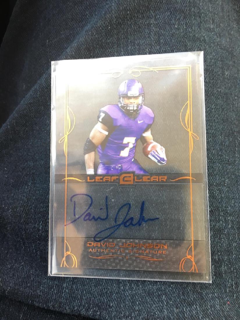 DAVID JOHNSON SIGNED 2015 LEAF CLEAR ROOKIE CARD 2: DAVID JOHNSON SIGNED 2015 LEAF CLEAR ROOKIE CARD AUTO ON CARD BA-DJ2