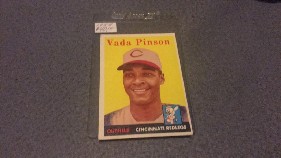 Vada Pinson 1958 Topps vintage RC Nice Shape (1 of 2)